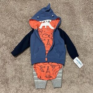 Carter's Navy and Orange Shark Outfit